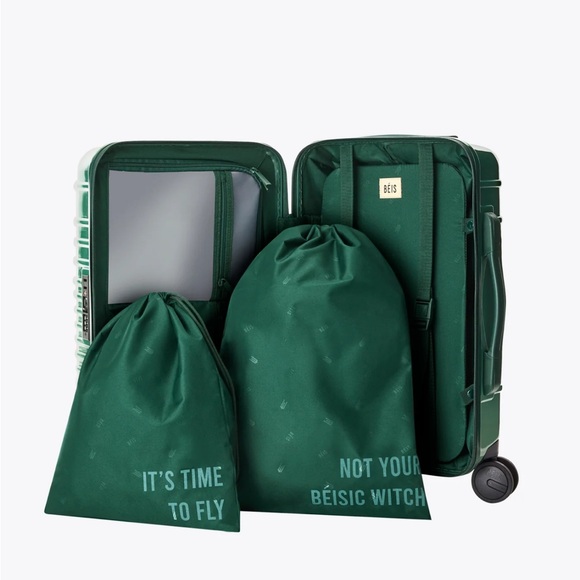 BÉIS The Small carry on roller in wicked green - Picture 2 of 9